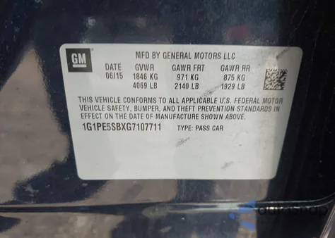 2016 Chevrolet Cruze Limited 1Lt Auto z USA, uszkodzony, nr VIN 1G1PE5SBXG7107711